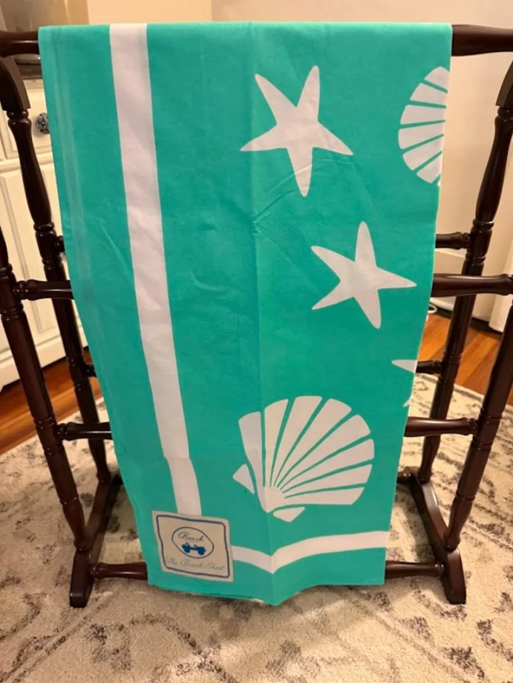 New Beach Road The Beach Sheet 100% Cotton Turquoise Shells